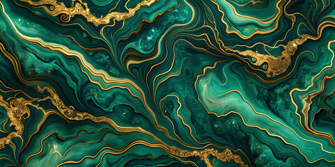luxury wallpaper Green marble and gold abstract background texture. Dark Green Emerald Marble