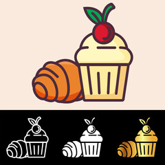 The Pastry icon brings a delightful and elegant touch to bakery websites, culinary blogs, and dessert-themed projects.