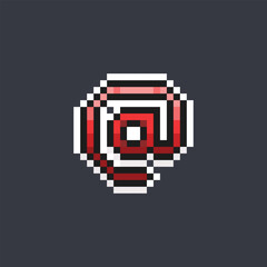 at symbol in pixel art style