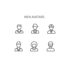 men avatars vector icon , avatar and user icon vector lined design 