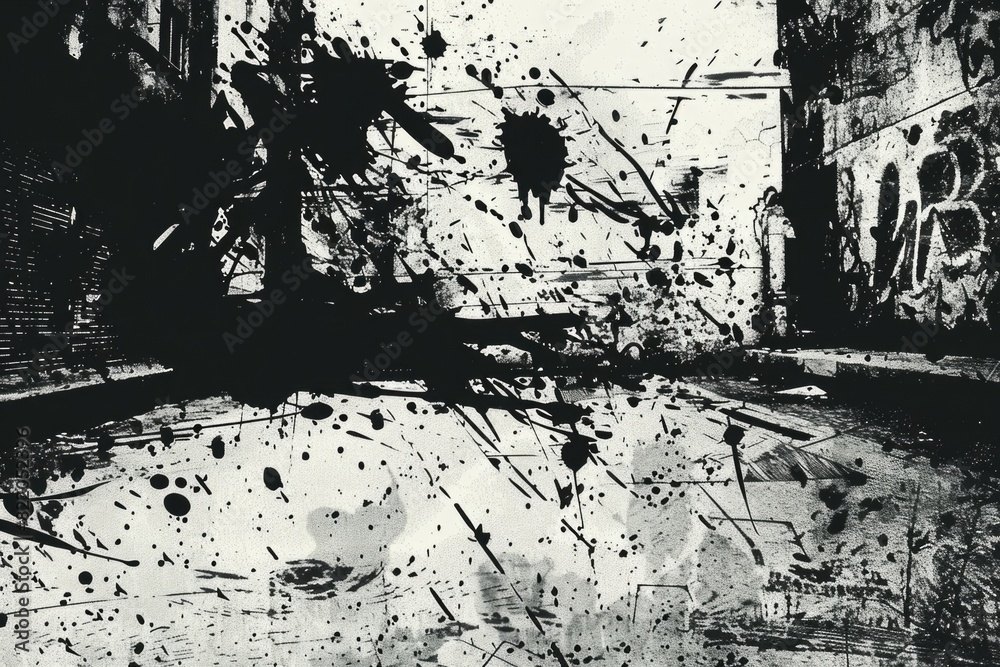 Poster a black and white photo of a puddle of water. suitable for nature or abstract concepts