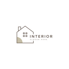 house interior logo design graphic vector