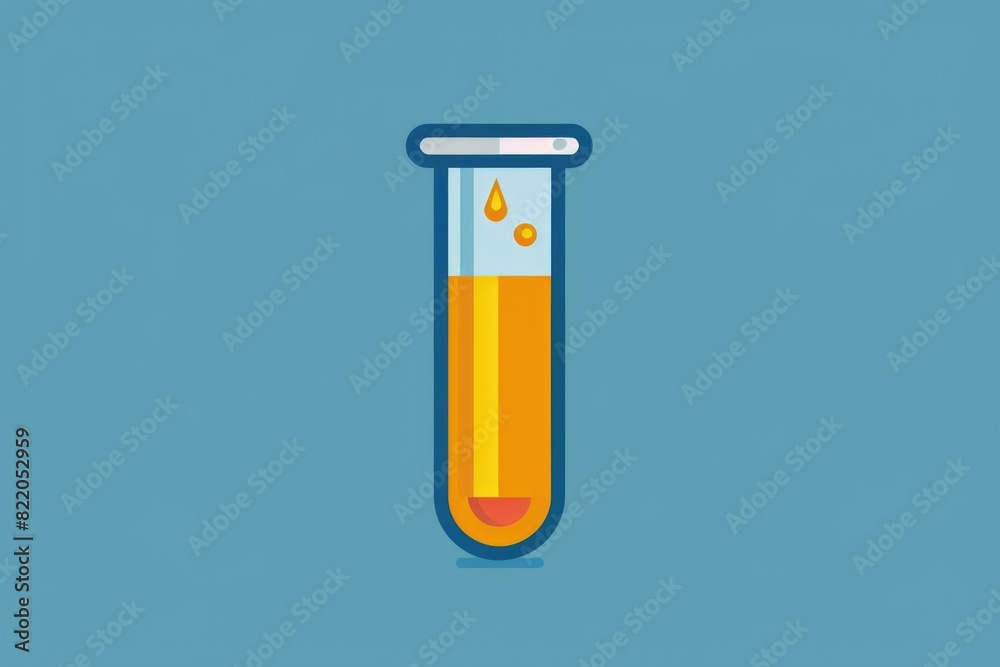 Sticker A test tube containing liquid for scientific research. Can be used for educational purposes