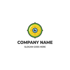 modern lemon combined with eye logo vector illustration