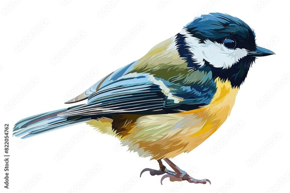Poster a beautiful painting of a bird on a plain white background. perfect for various design projects