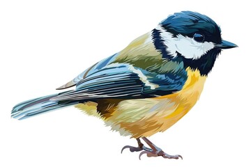Fototapeta premium A beautiful painting of a bird on a plain white background. Perfect for various design projects
