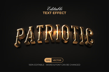 Patriotic Editable Text Effect Gold Curve Style