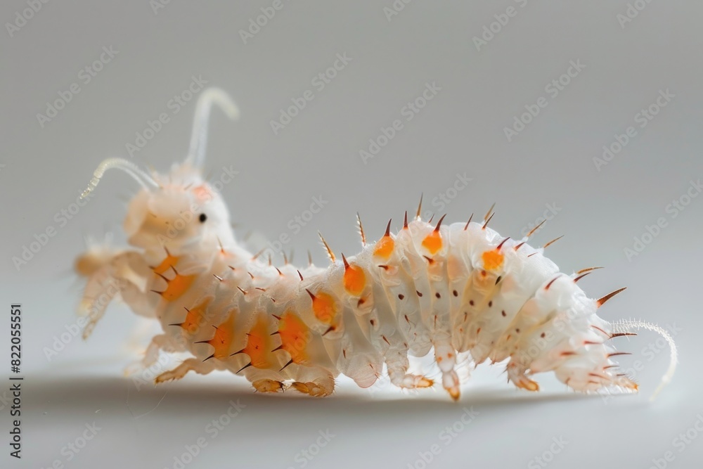 Poster a close up of a small insect on a white surface. suitable for educational materials