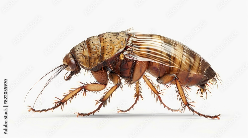 Poster Detailed close up of a bug on a white background. Ideal for science or nature projects