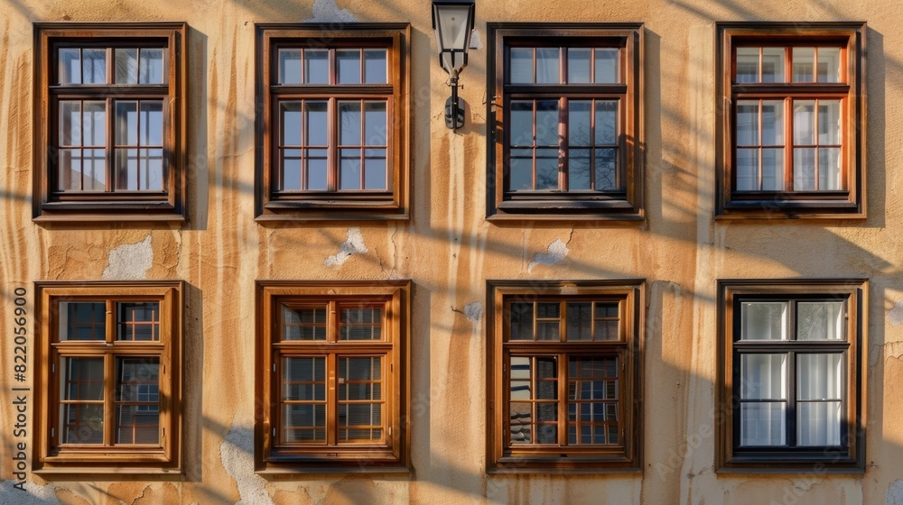 Aufkleber Modern building with numerous windows. Suitable for architectural projects