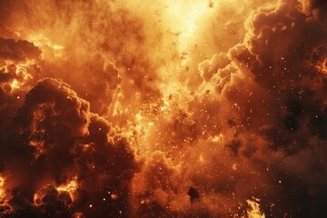 Intense fire with billowing smoke, ideal for emergency or disaster concepts