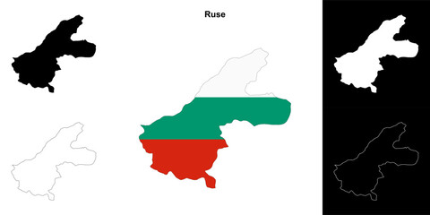 Ruse province outline map set