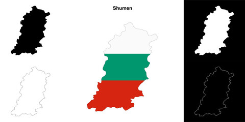 Shumen province outline map set