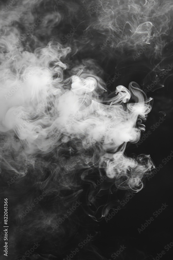 Poster monochrome image of billowing smoke, suitable for various design projects