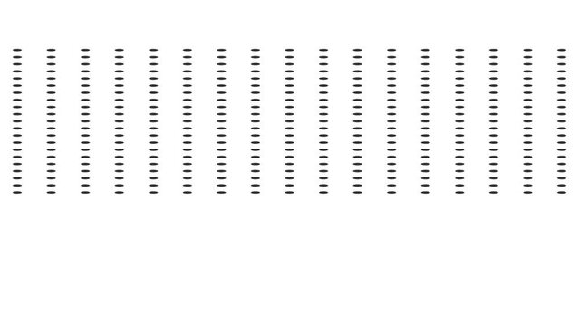 A small wide plate consisting of flat points moves down and up with short stops.
