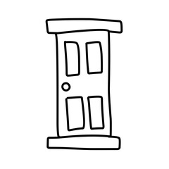 hand drawn door line icon