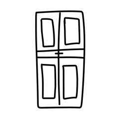 hand drawn door line icon