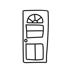 hand drawn door line icon