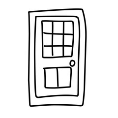 hand drawn door line icon