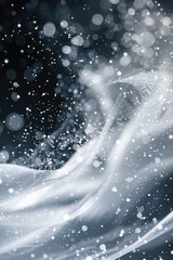 Obraz premium Black and white photo of falling snow, suitable for winter themes