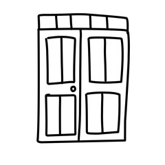 hand drawn door line icon