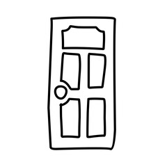 hand drawn door line icon