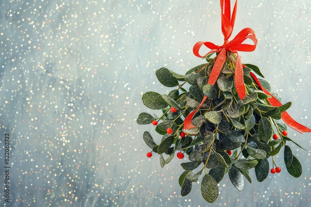 Aufkleber a bunch of mist hanging from a red ribbon. suitable for various design projects