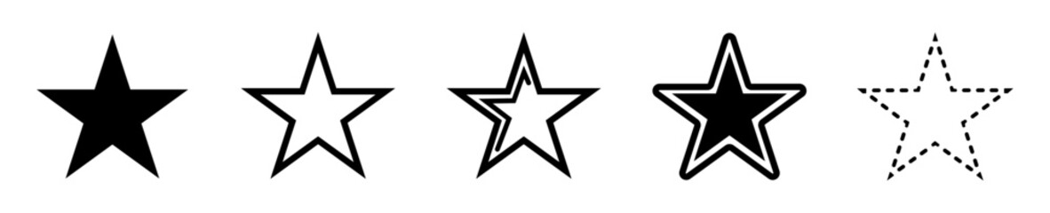 Vector icons on the theme Set pictograms. Vector illustration of the graphic symbol of the star is isolated. black form on white aphid.