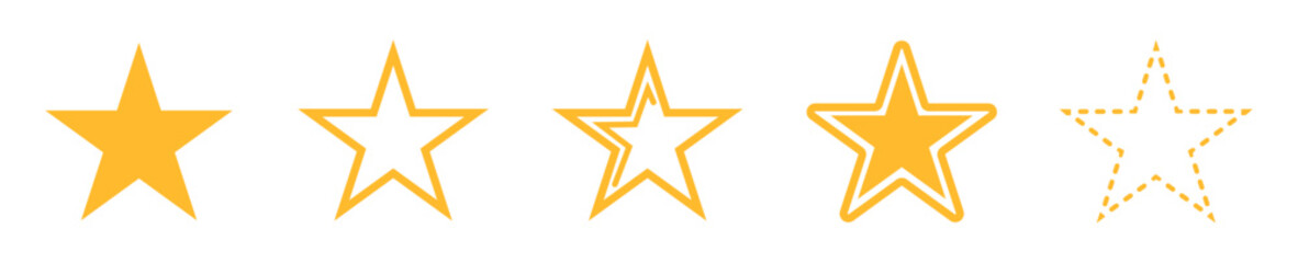 Obraz premium Vector icons on the theme Set pictograms. Vector illustration of the graphic symbol of the star is isolated. gold form on a white aphid.