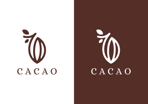 simple nature cacao logo design vector