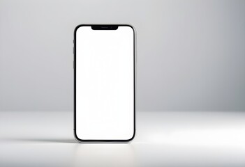 Minimalist smartphone mockup showcasing a pristine white screen, perfect for creative design displays.