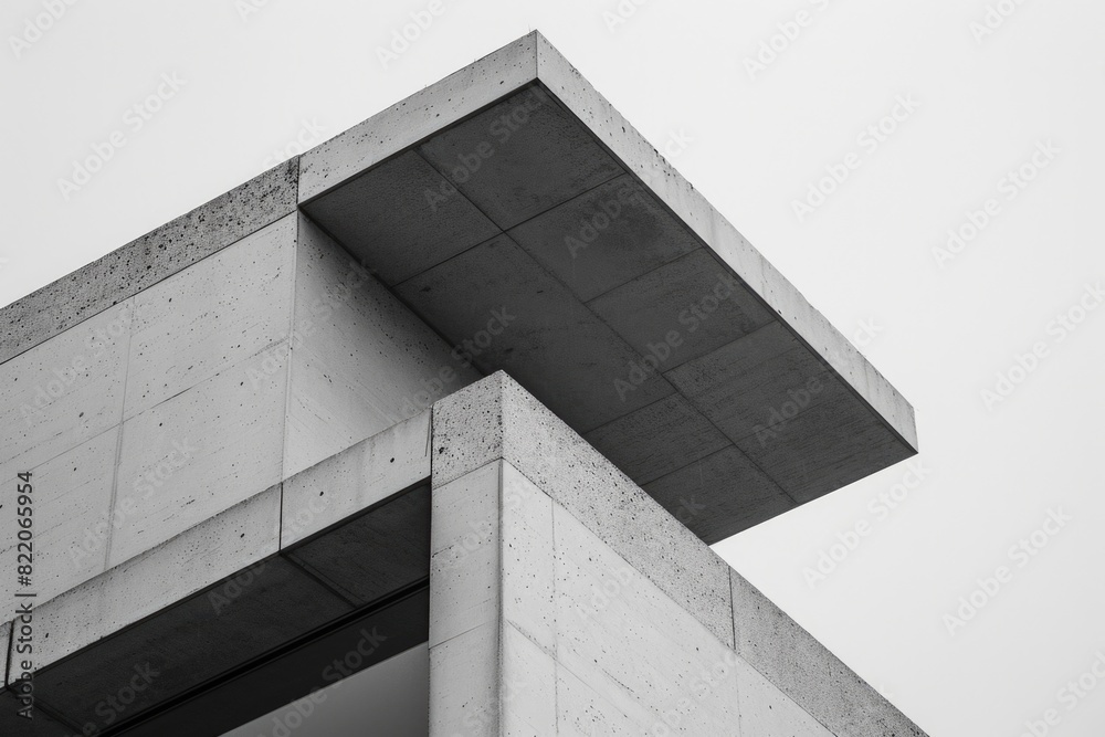 Poster a black and white image of a modern building. suitable for architectural design projects