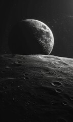 Abstract Lunar Landscape With Craters,Photorealistic HD