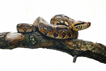Obraz premium A snake sitting on a tree branch. Suitable for wildlife or nature concepts