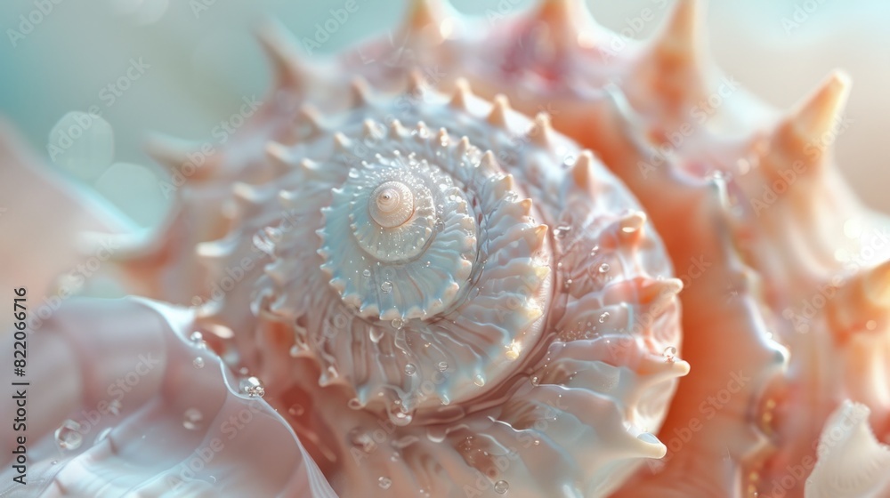 Poster A close up of a shell on a table, suitable for various design projects