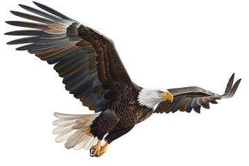 Majestic bald eagle soaring through the sky. Perfect for wildlife and freedom concepts