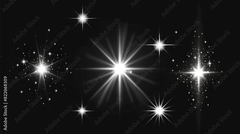 Poster a striking black and white photo of a star burst. perfect for adding a dramatic touch to any project