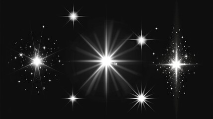 A striking black and white photo of a star burst. Perfect for adding a dramatic touch to any project