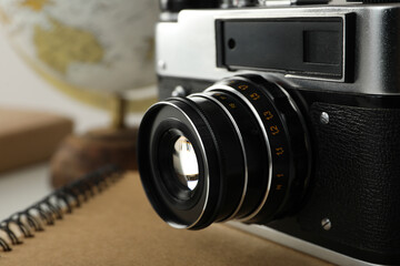 Retro camera, photo shooting on retro camera