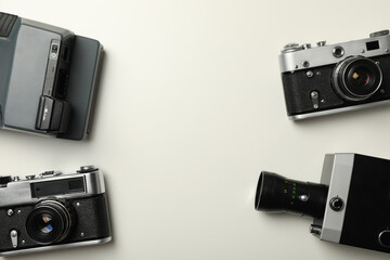 Retro cameras, shooting on retro cameras concept