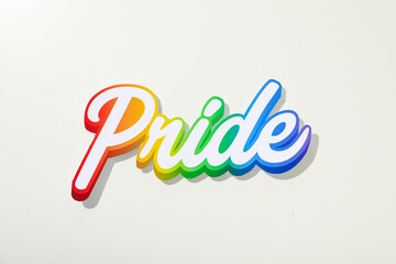 LGBT parade concept, word on light background.