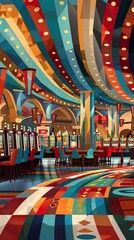Phantom casino, appears only at night, ghostly patrons, ethereal games