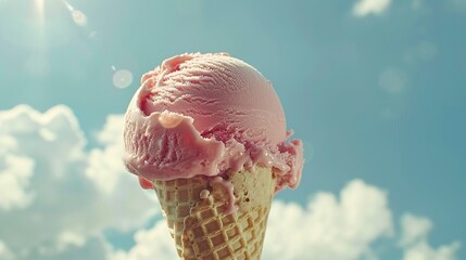 Serving ice cream into a cone, capturing the essence of summer.