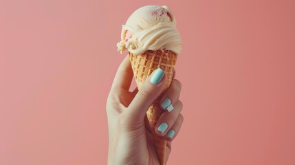 Serving ice cream into a cone, capturing the essence of summer.
