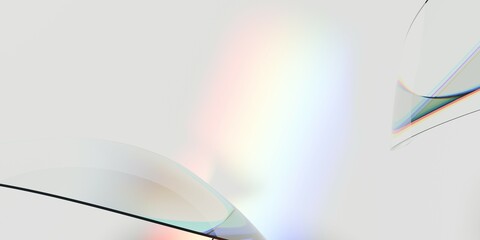 abstract background with glass and rainbow. 3D render