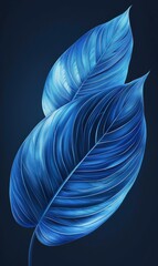 Blue Abstract Botanical Forms,Photorealistic HD