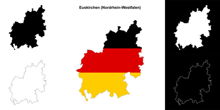 Euskirchen (Nordrhein-Westfalen) blank outline map set
