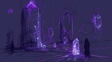 Subterranean crystal city, glowing gemstones light up underground caverns, inhabitants with crystal tech