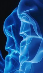 Naklejka premium Blue Abstract Cosmic Shapes,Photorealistic HD