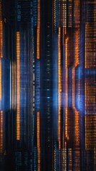 Obraz premium Digital pixelated or bit patterns symbolizing data and communication.